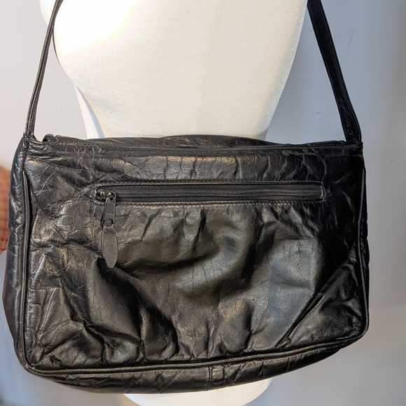 Vintage 80's Black leather bag - Picture 7 of 9